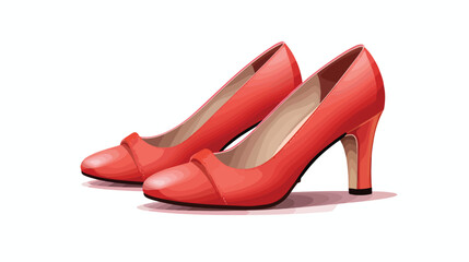 A pair of beautiful female shoes on a white background