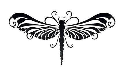 illustration of a dragonfly in an art deco style