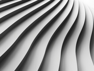 Obraz premium Monochrome abstract image featuring a seamless pattern of curving wavy lines creating a sense of movement and rhythm.