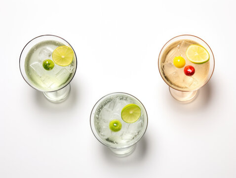 Martini collection set isolated on transparent background, transparency image, removed background