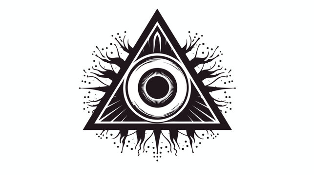 All seeing eye circle vector illustration isolated
