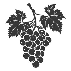 Fototapeta premium Silhouette Grape Fruit black color only