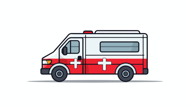 Ambulance car line icon. flat vector 