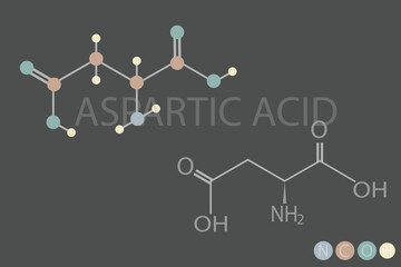 aspartic acid molecular skeletal chemical formula	
