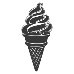 Silhouette ice cream cone black color only