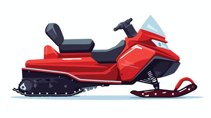 Arctic snowmobile icon. Flat illustration