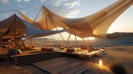 Luxury camping in the Arabian desert.