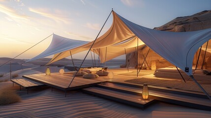 Luxury camping in the Arabian desert.