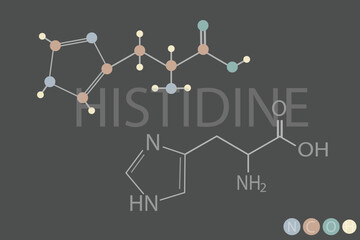  histidine molecular skeletal chemical formula	
