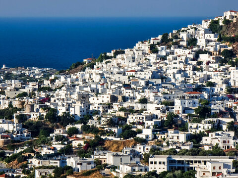 skiros or skyros greek iisland chora city from the west side in summer greece