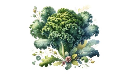 Watercolor painting of Kale