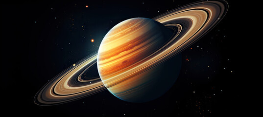 Saturn planets in deep space .isolated on black background