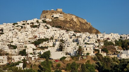 Fototapeta na wymiar skiros or skyros greek iisland chora city from the west side in summer greece