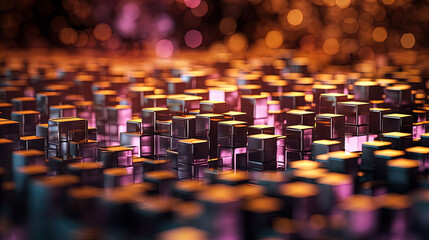Obraz premium Abstract background with structure of cubes. Colorful cubes texture for technology backdrop.
