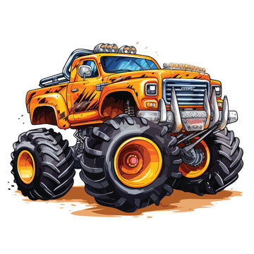 Monster Truck Clipart Clipart isolated on white background