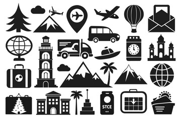 Fototapeta na wymiar generate-a-set-of-20-different-style-travel-icons.eps