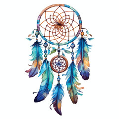 Mystical Dreamcatcher Clipart isolated on white background