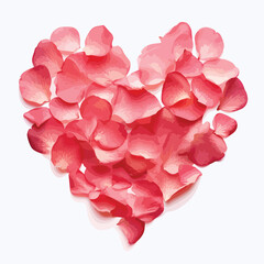 Petal Heart Clipart isolated on white background