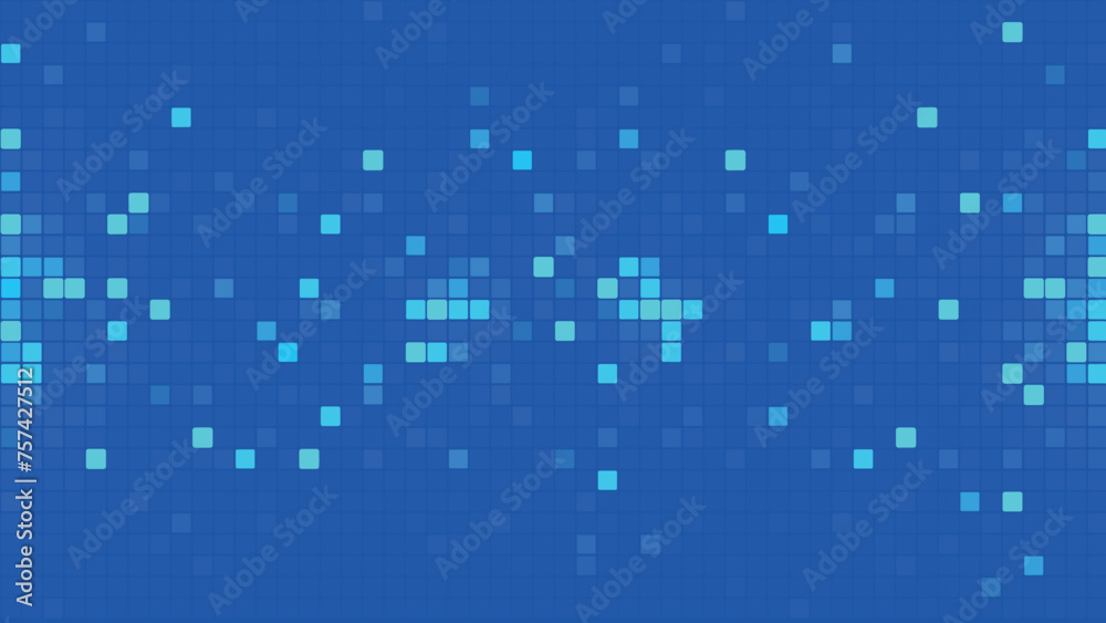 Poster abstract background of blue squares. background of computer mosaic squares. simple abstract graphic 
