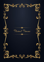 Vintage frame gold floral ornament