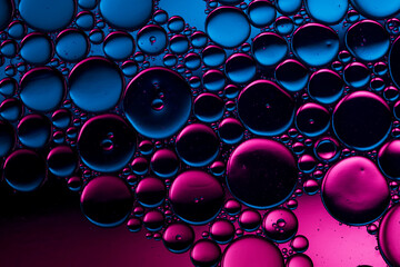 bright neon colors in water drops, abstract background