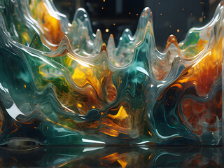 Captivating Abstract Art on Glass. generative AI
