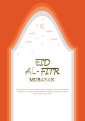 Eid al-Fitr mubarak Flyer greetings window concept design illustration