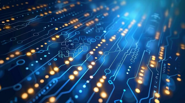 A futuristic abstract background featuring interconnected circuit lines