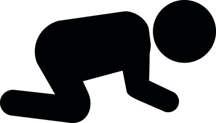 Crawling baby icon sign. Human signs and symbols.