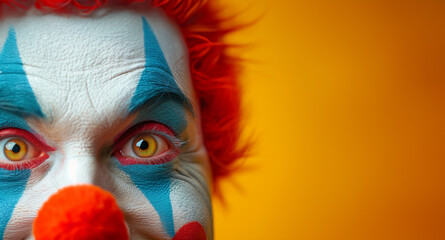  aprils fool day celebrating,Clown on bright background, ai - obrazy, fototapety, plakaty