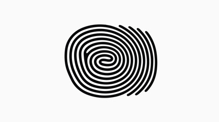 Black and white basic rounded fingerprint icon vector