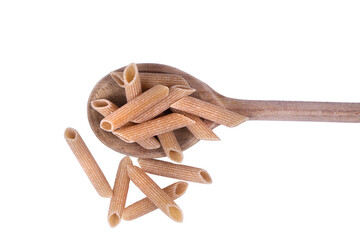 a small pile of wholemeal pasta