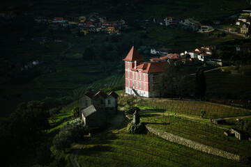 A wonderful view in the rolling hills of the Douro Valley in northern Portugal. - obrazy, fototapety, plakaty