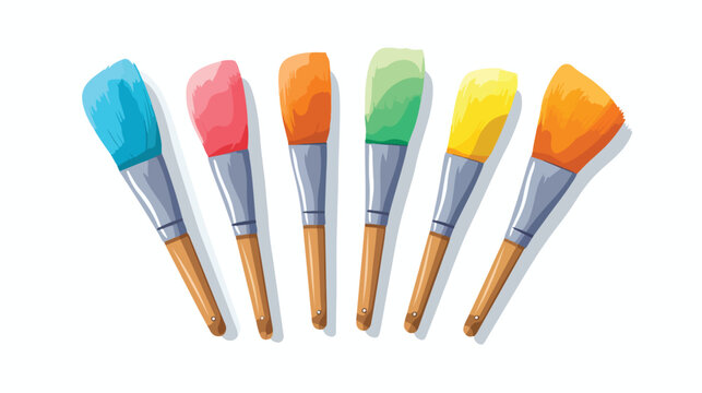 brush paint supplies icon image  flat vector