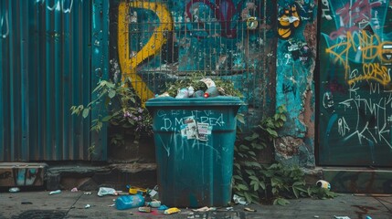 A symbolic representation of a trashcan, emphasizing the importance of waste management