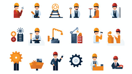 Business Management Flat icons for repairing  gear