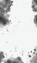 Abstract black and white watercolor background, vector illustration