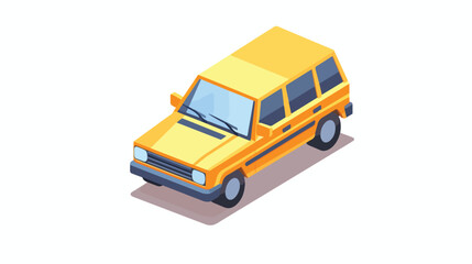 Car isometric left top view 3D icon  flat vector is