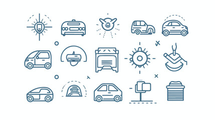 Car safety related icon outline and linear vector.