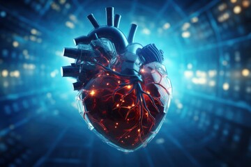 Model of heart function Simulate disease status and evaluate the results of treatment It allows researchers and doctors to experiment and develop more useful treatments  - obrazy, fototapety, plakaty