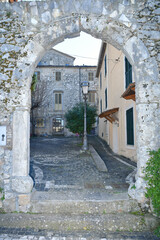 Fototapeta premium A street in Falvaterra, a medieval village in Lazio, Italy.