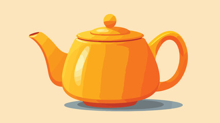 Cartoon flat vector teapot  flat vector