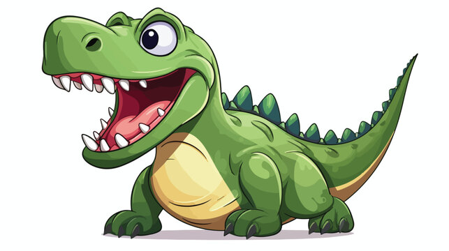cartoon happy and funny dinosaur  tyrannosaurus