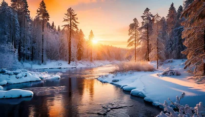 Abwaschbare Fototapete 해질녘 겨울 풍경 © 중식 인