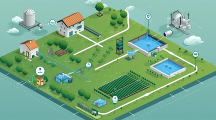 technology to control and manage water systems in agriculture that can measure the amount of water in the soil, the water level in the pond, and the amount of water used to enter the planting area