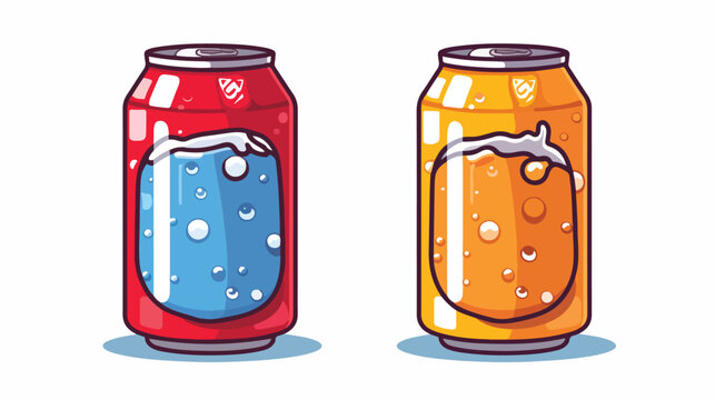 cartoon vector of soda or soft drink can.