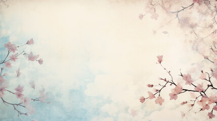 Obraz na płótnie Canvas Vintage floral background with soft pastel colors and blossoms