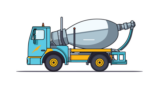 Cement truck icon outline vector. Mixer machine.