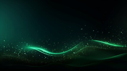 Green digital abstract wave. Neural network AI generated art