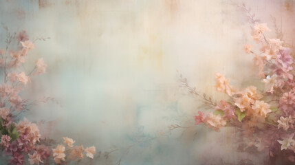 Obraz na płótnie Canvas Pastel watercolor floral corner for a subtle vintage background design